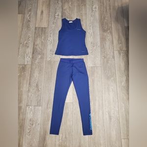 NWOT. Columbia Sportswear Royal Blue Activewear Set. Tank Top Leggings. NEW